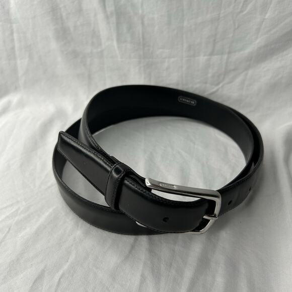 Coach Leather Men Belt Size 40” Style Number 90031 1” Width Silver Toned Buckle - Picture 1 of 5